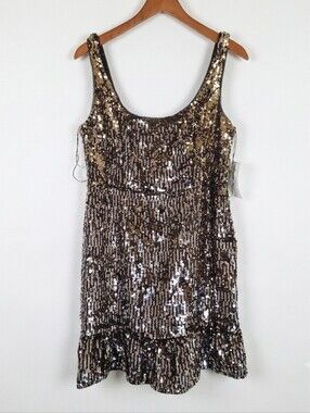 aidan mattox sequin dress gold | Dresses | Aidan Mattox Mini With Elegant Detailing Size 4 dd-backup